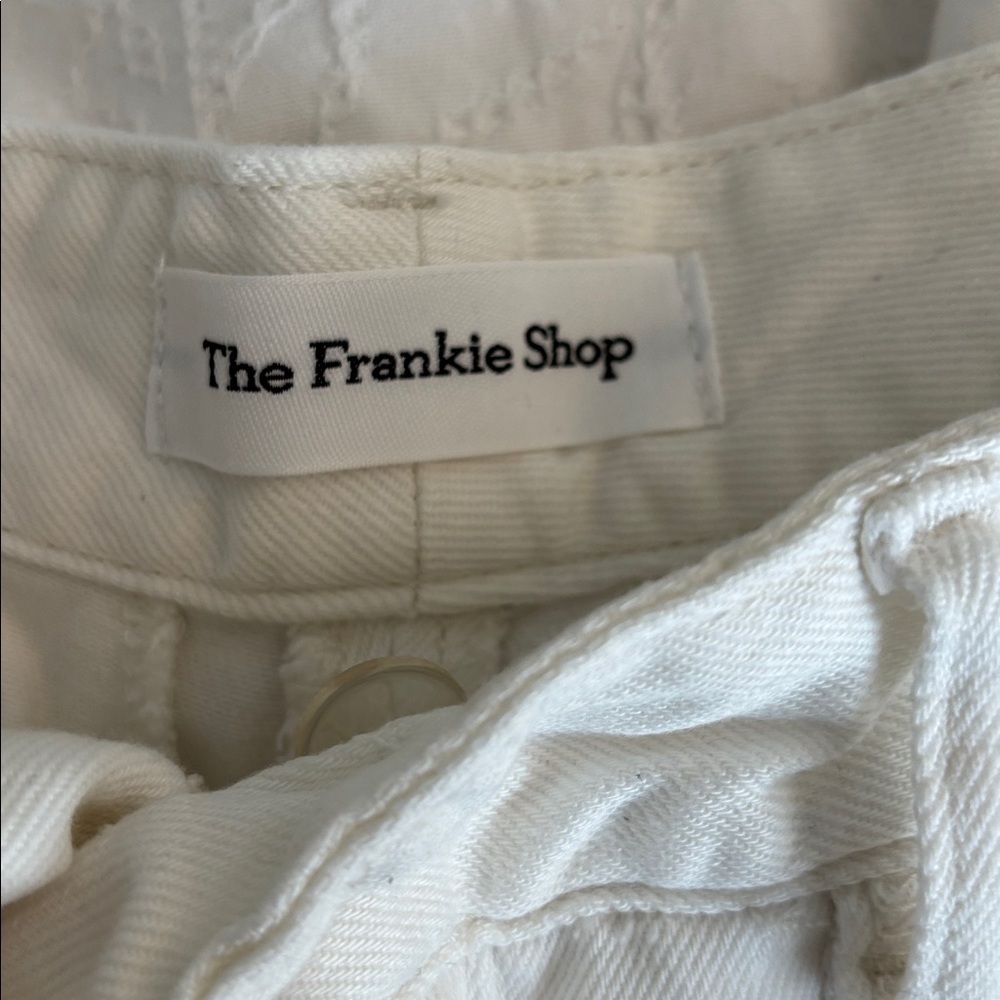 The Frankie Shop Nolan Pleated Denim Trousers- White - Picture 12 of 17
